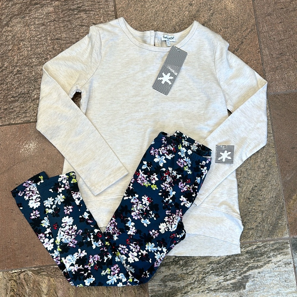 NWT Splendid hi lo top and legging set size 6x